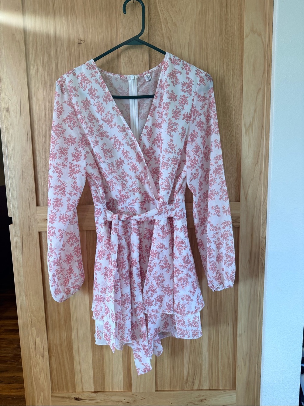 Floral Wrap Romper in Blush Pink
